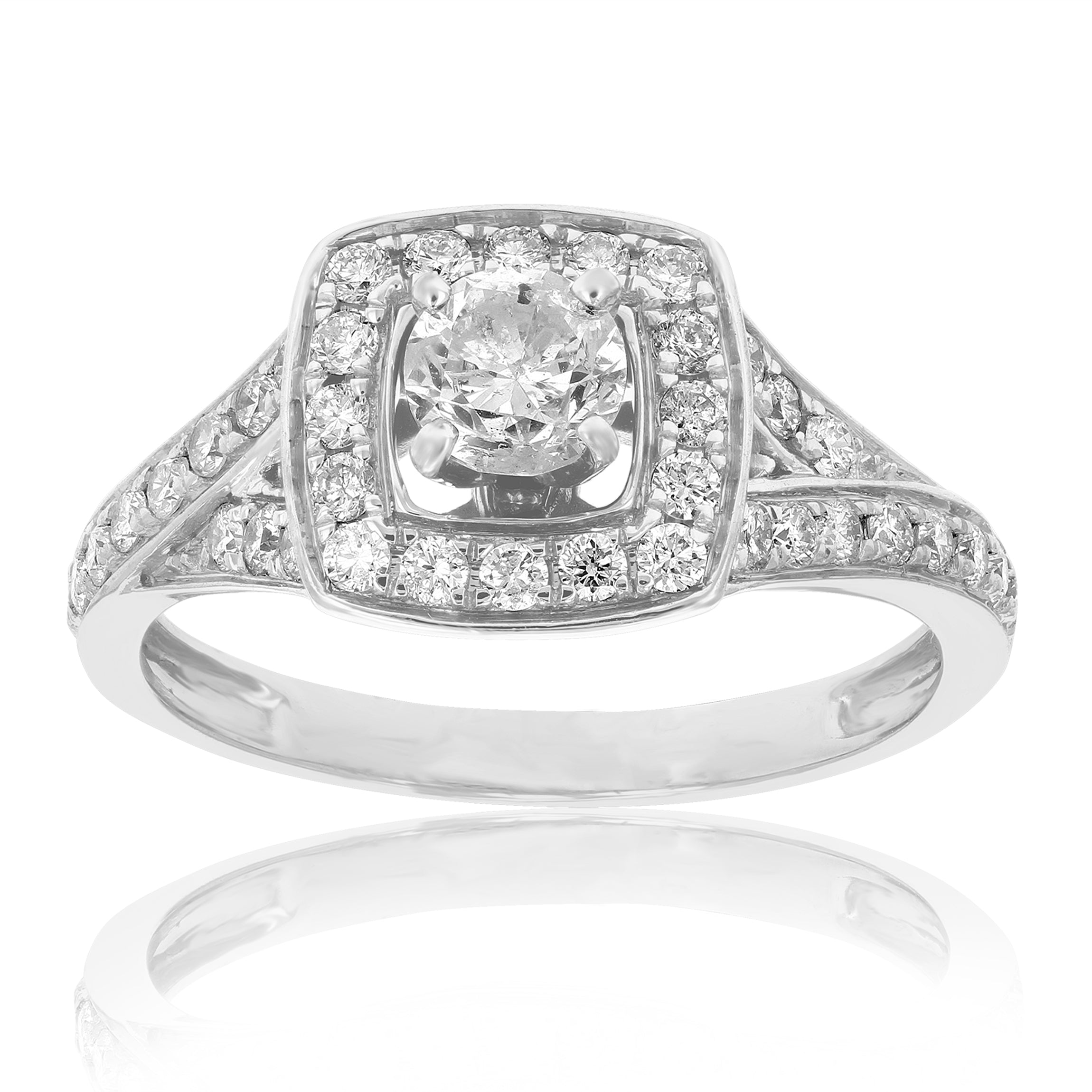 Cushion Split Shank Engagement Ring