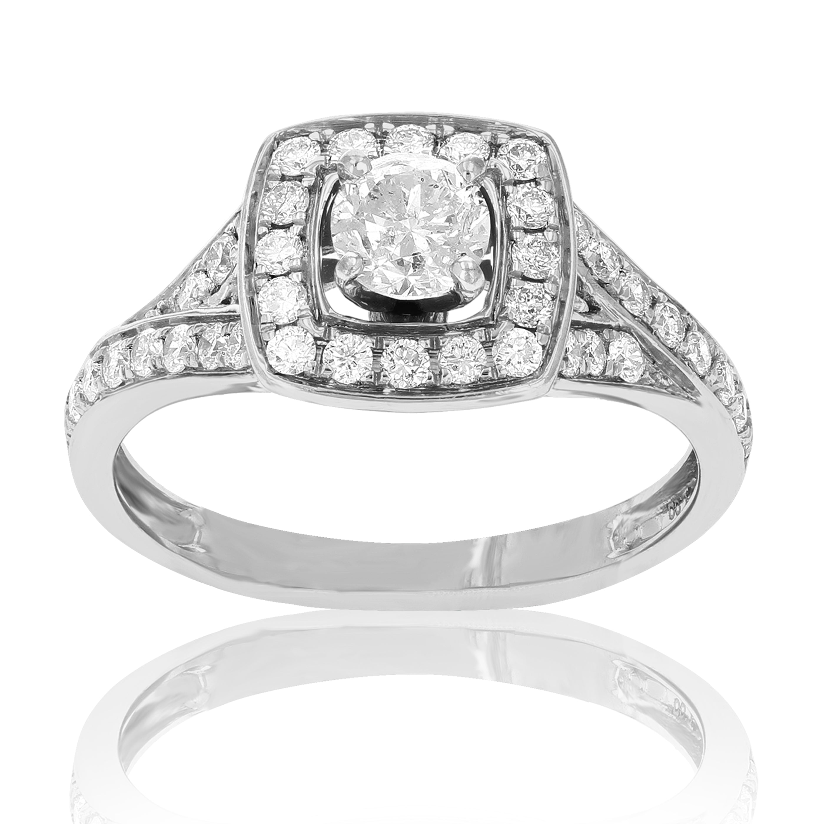 Cushion Split Shank Engagement Ring