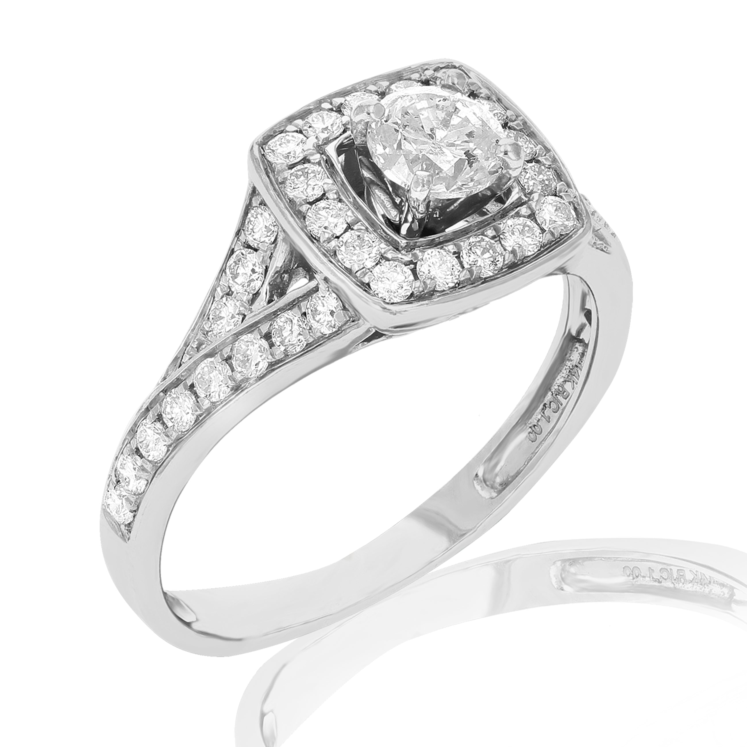 Cushion Split Shank Engagement Ring