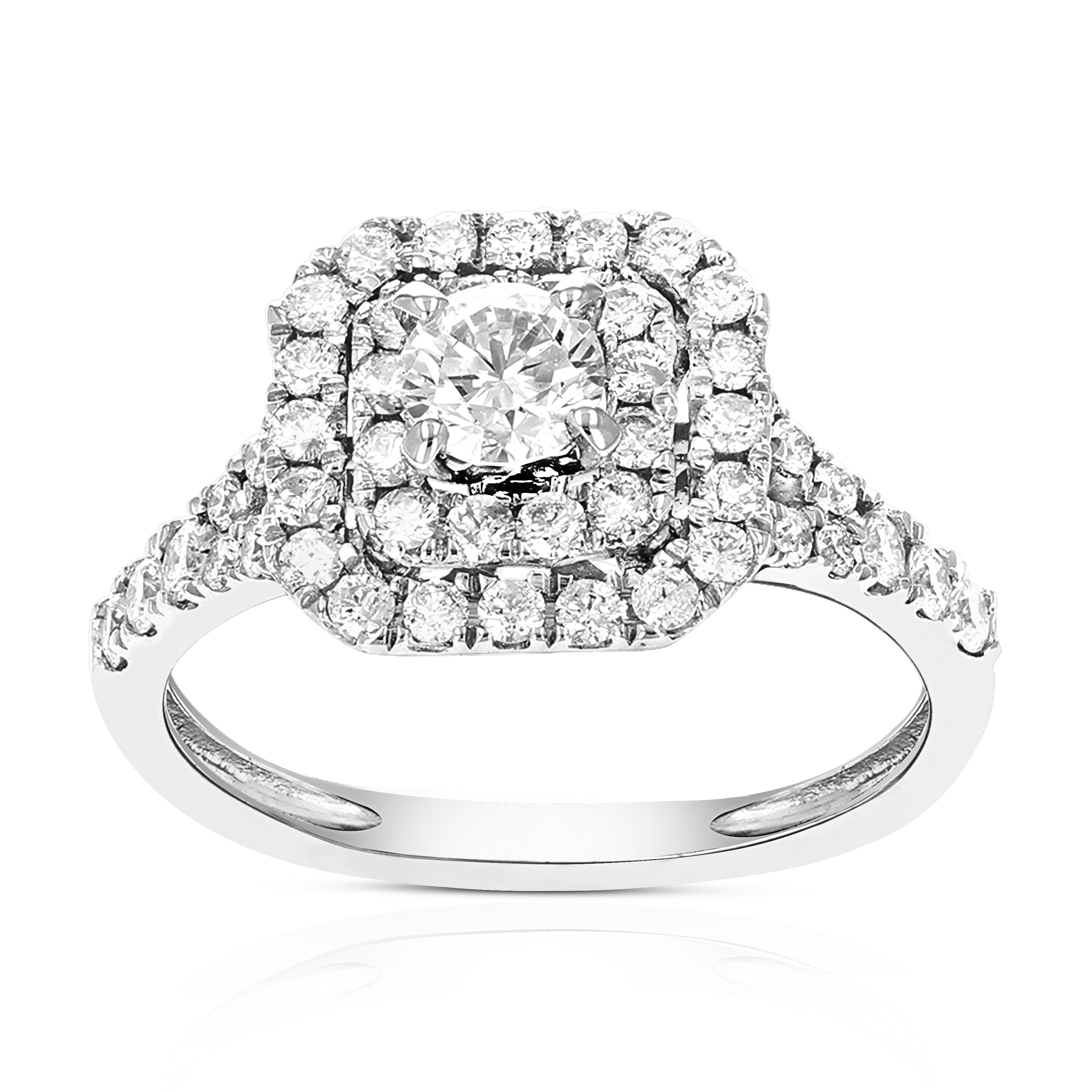 Cushion Halo Diamond Engagement Ring