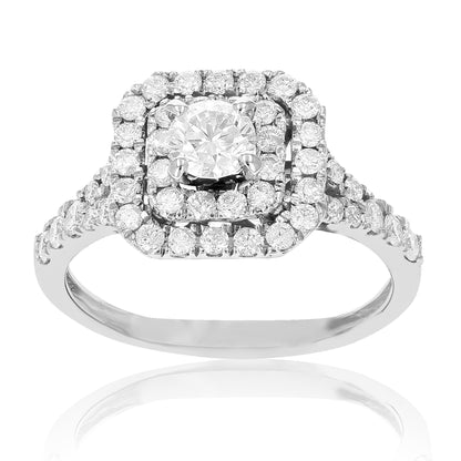 Cushion Halo Diamond Engagement Ring