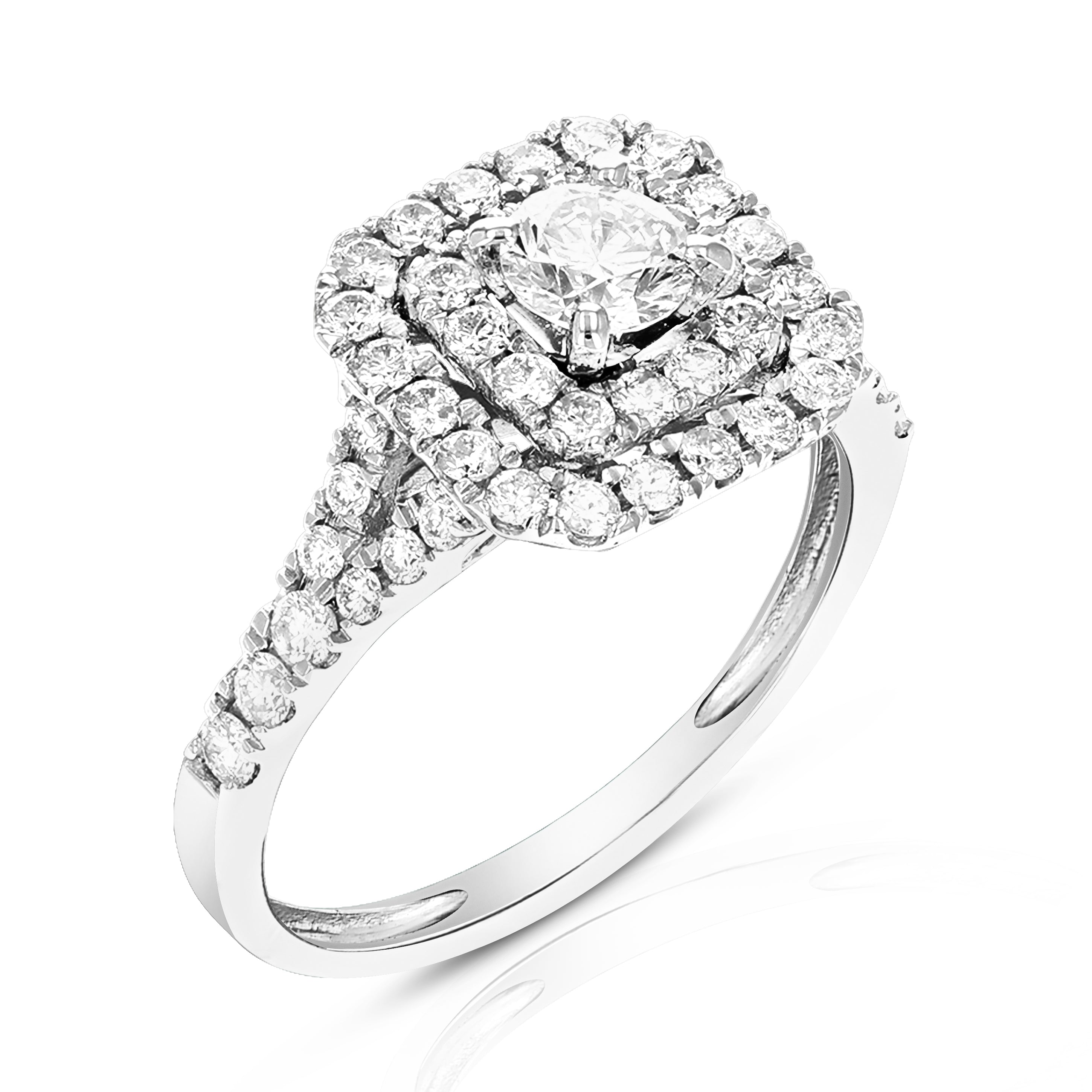 Cushion Halo Diamond Engagement Ring