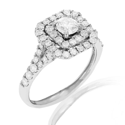 Cushion Halo Diamond Engagement Ring