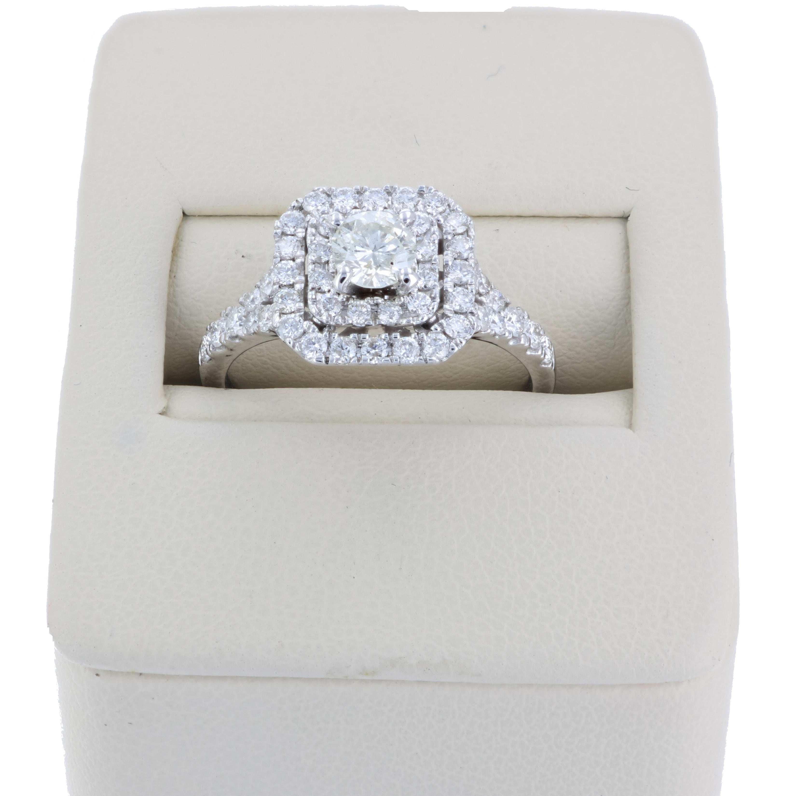 Cushion Halo Diamond Engagement Ring