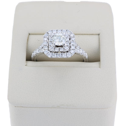 Cushion Halo Diamond Engagement Ring