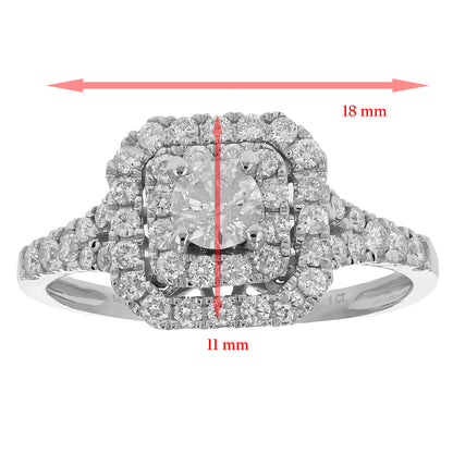 Cushion Halo Diamond Engagement Ring