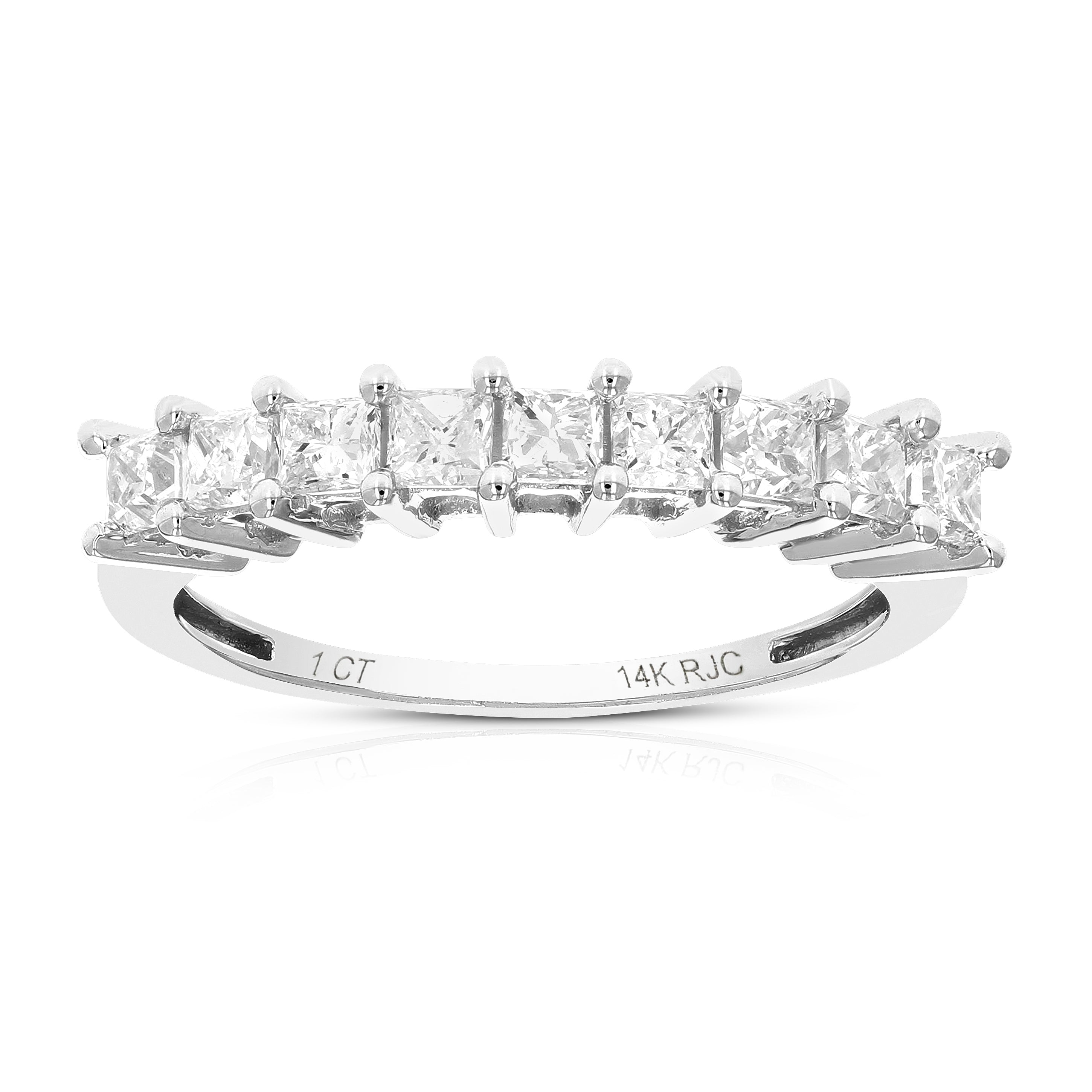 1 cttw Prong Princess Diamond Wedding Band in 14K Gold