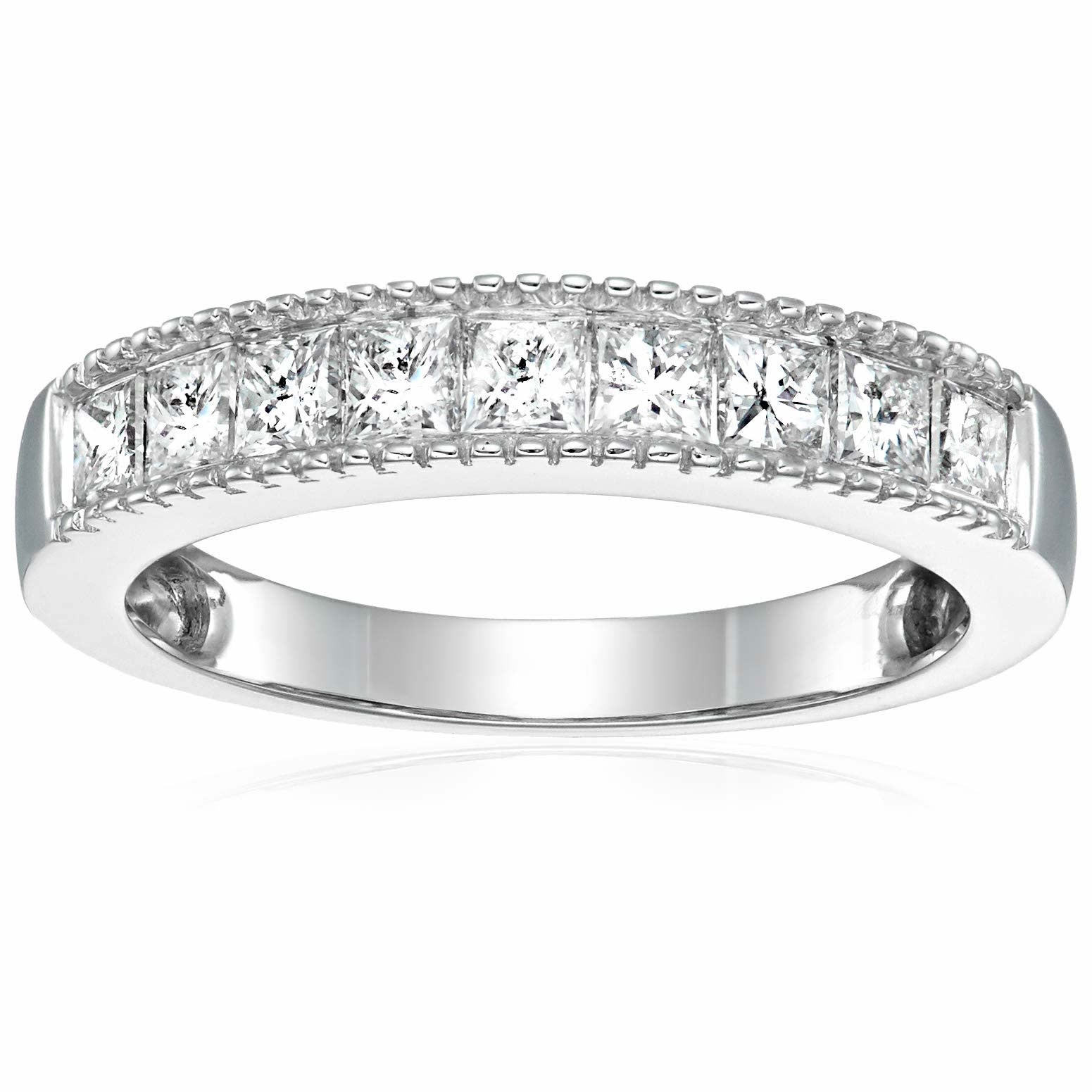 Princess Diamond Milgrain Band