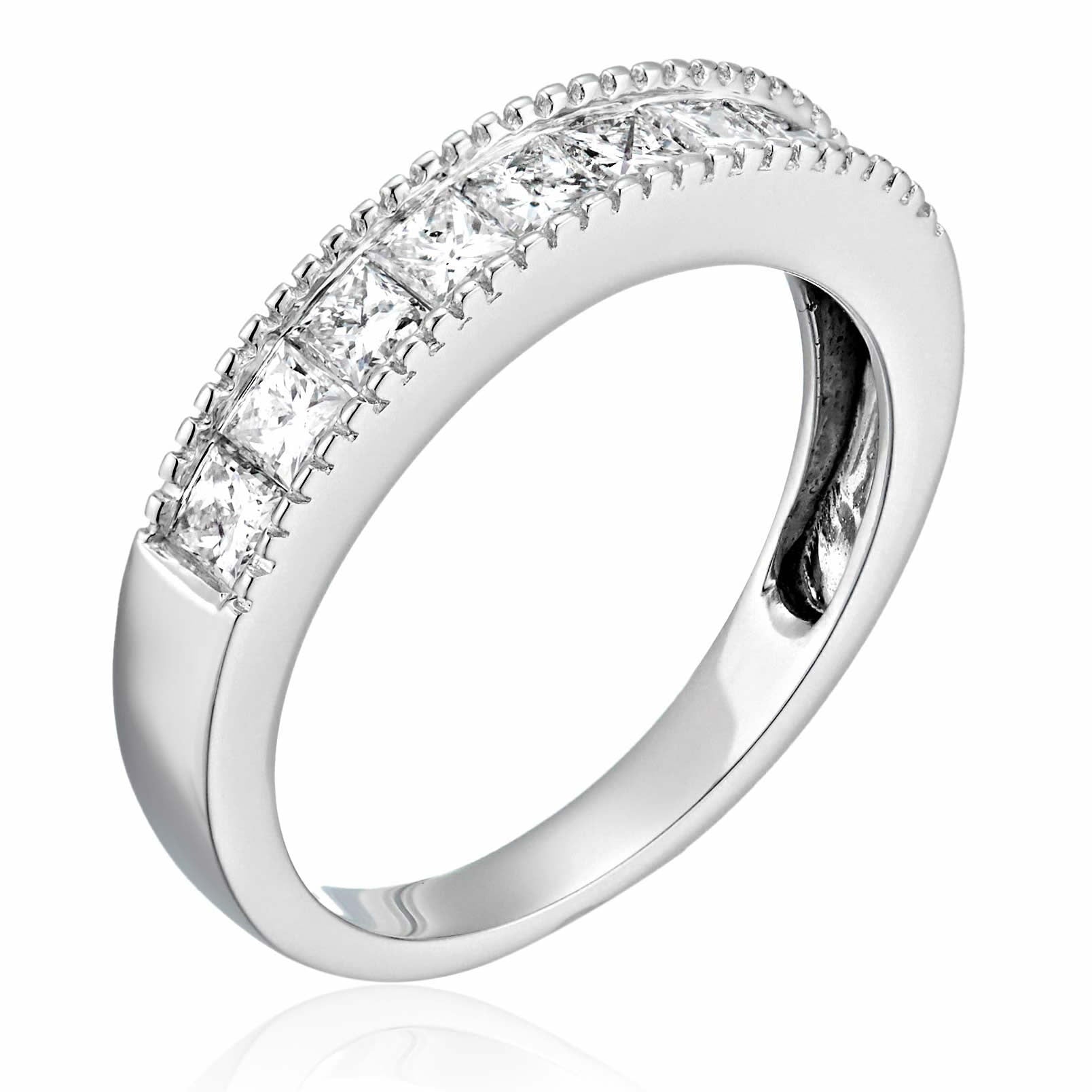 Princess Diamond Milgrain Band