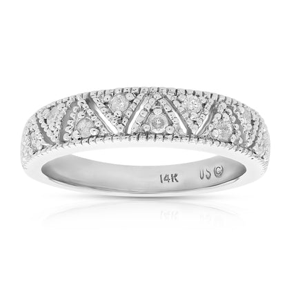 Diamond Trillion Milgrain Wedding Band