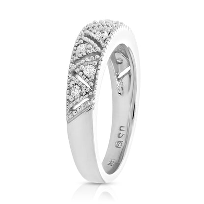 Diamond Trillion Milgrain Wedding Band