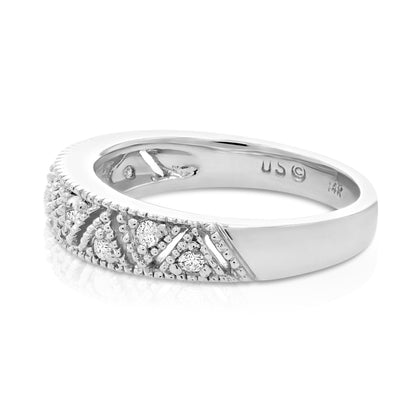 Diamond Trillion Milgrain Wedding Band