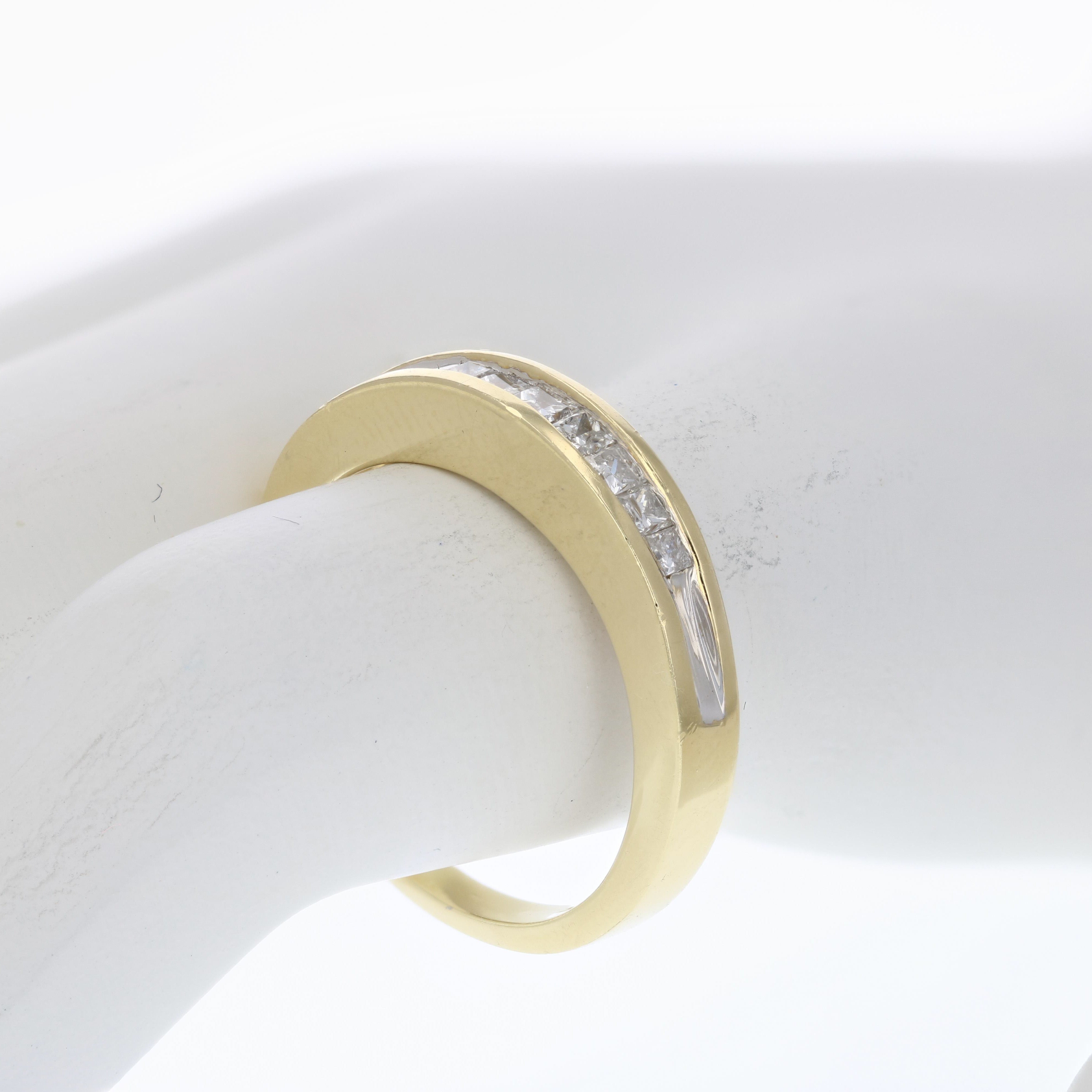 Princess Diamond Two Tone Wedding Band