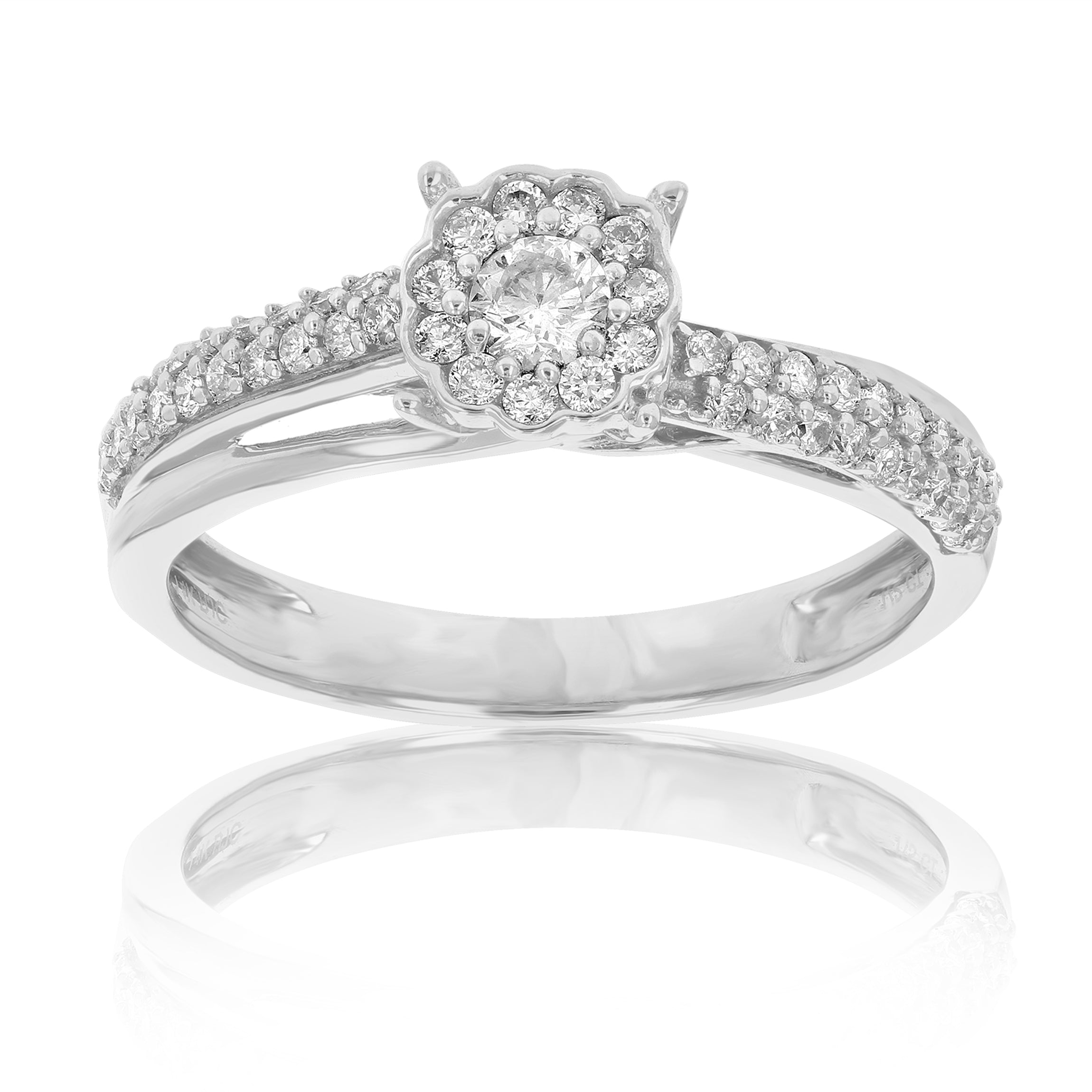 Asymmetrical Diamond Engagement Ring