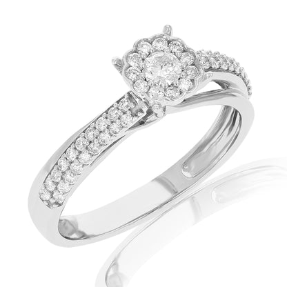 Asymmetrical Diamond Engagement Ring