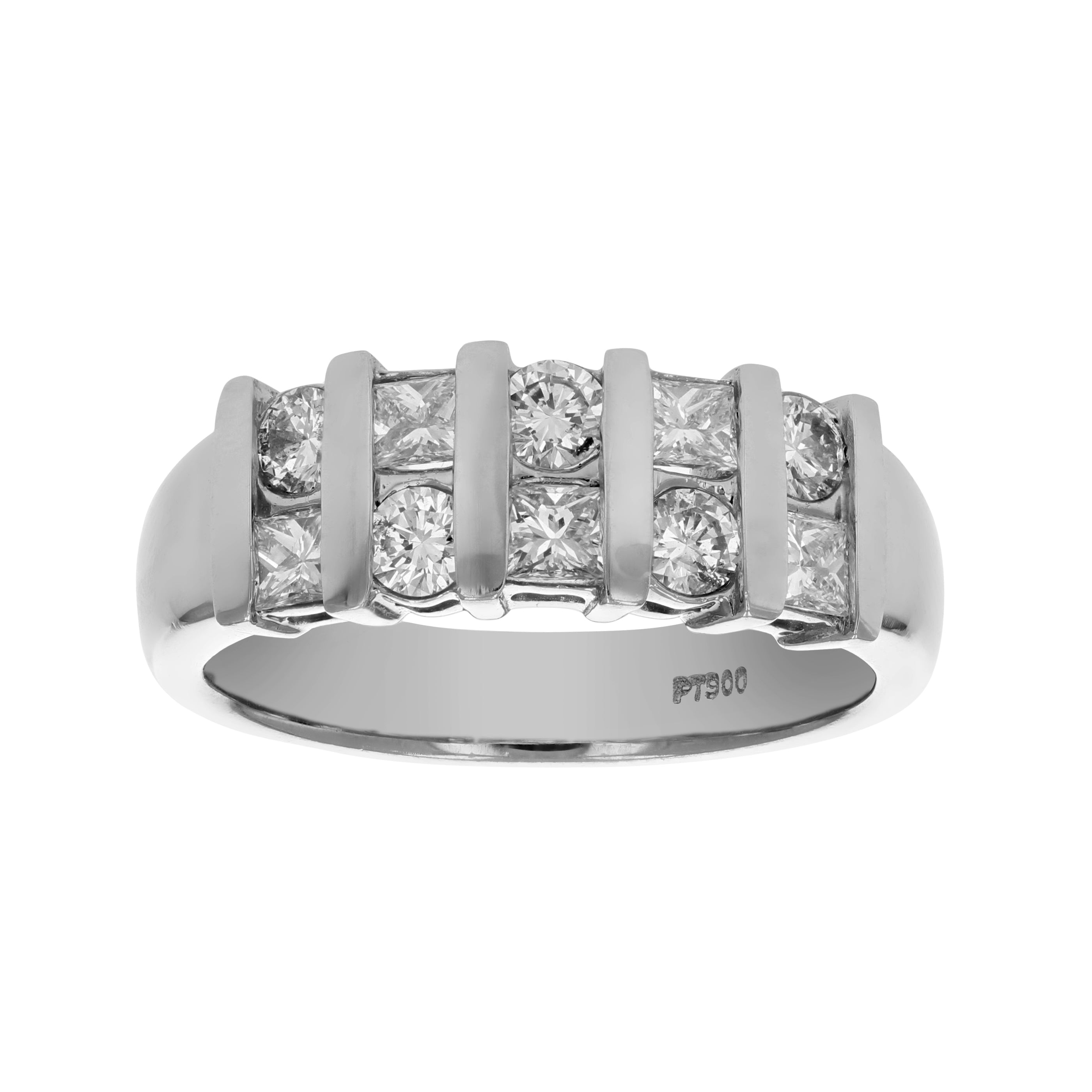 Diamond Multi Shape Section Wedding Band