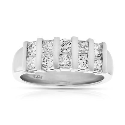 Diamond Multi Shape Section Wedding Band