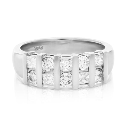 Diamond Multi Shape Section Wedding Band