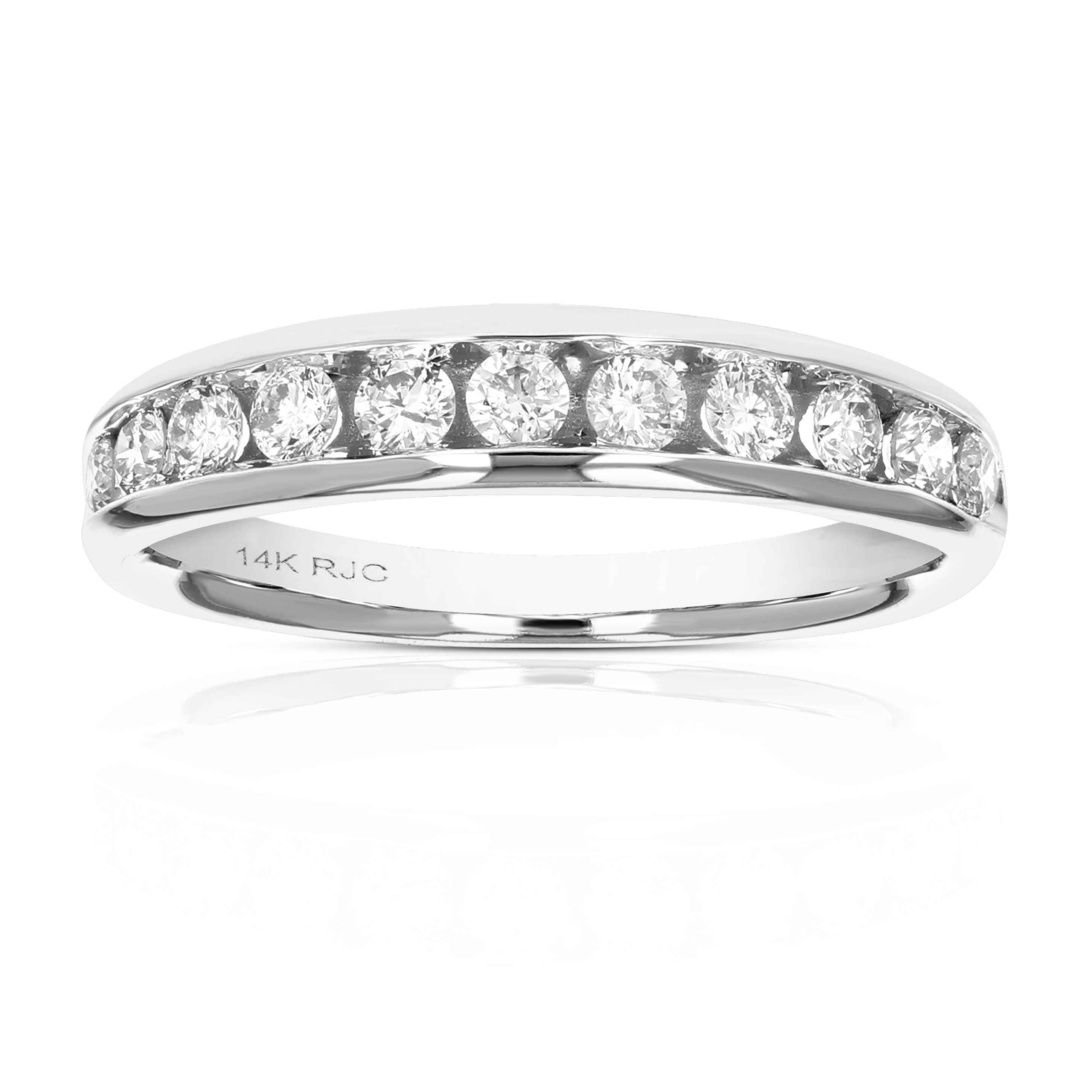 1/4 cttw to 1 cttw Diamond Channel Wedding Band in 14k Gold