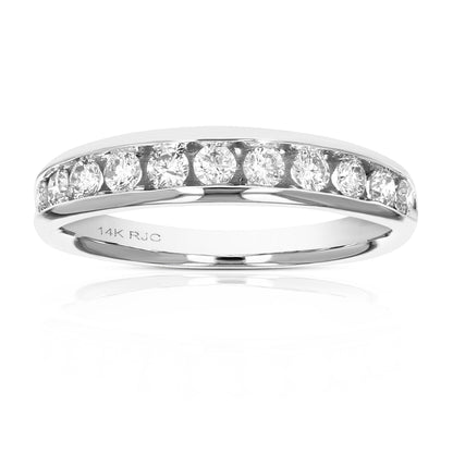 1/4 cttw to 1 cttw Diamond Channel Wedding Band in 14k Gold