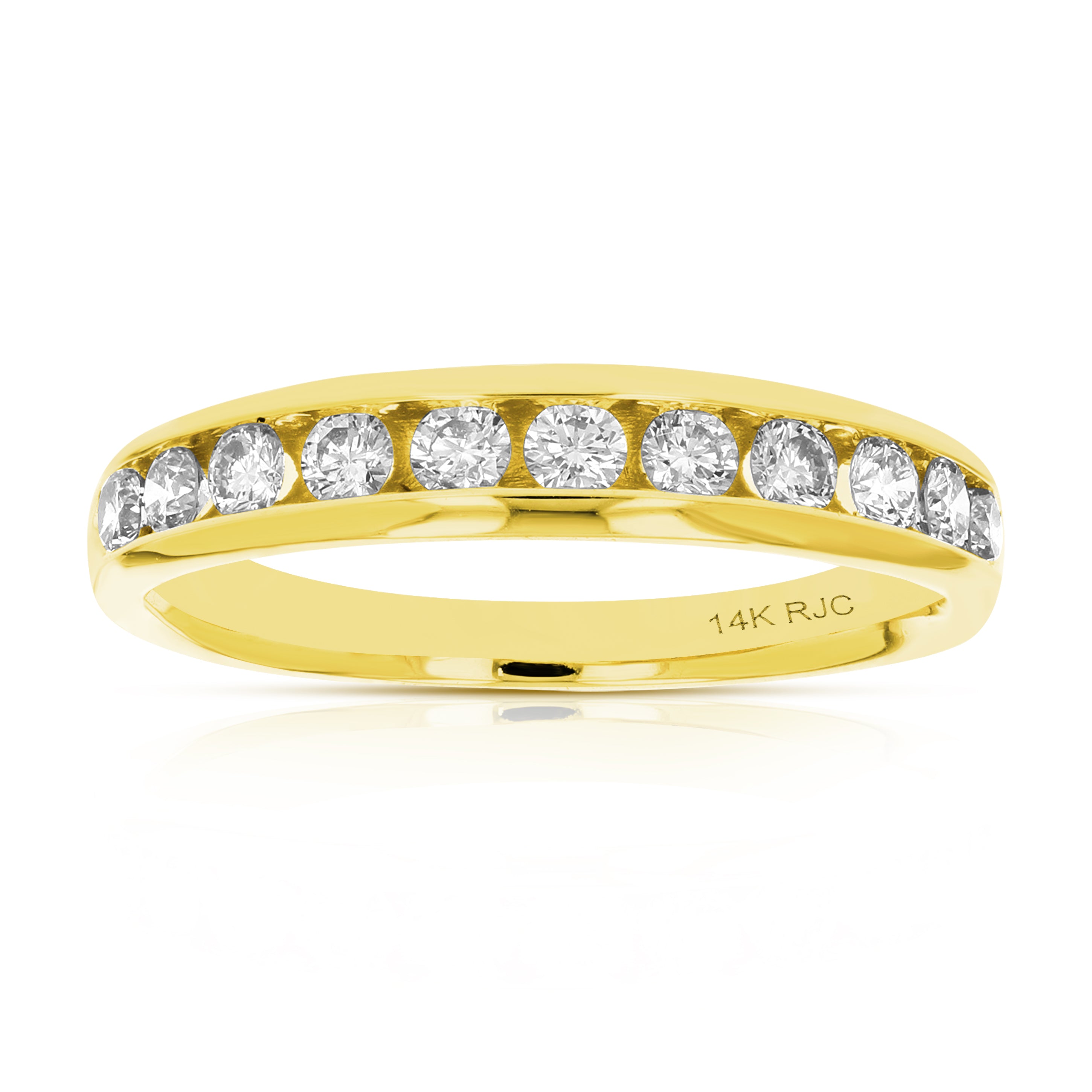 1/4 cttw to 1 cttw Diamond Channel Wedding Band in 14k Gold