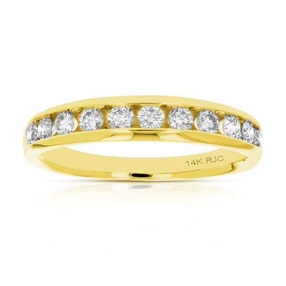 1/4 cttw to 1 cttw Diamond Channel Wedding Band in 14k Gold