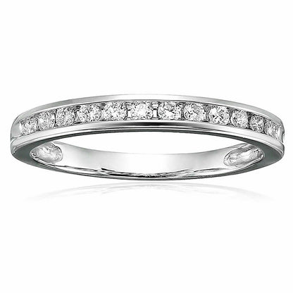 Diamond Channel Wedding Band in 10k Gold