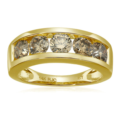 5 Stones Champagne Diamond Band