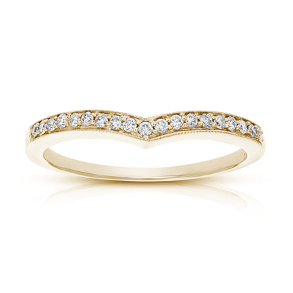 0.18 cttw to 1 cttw Diamond V-Shape Wedding Band in 14k Gold