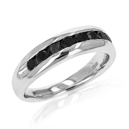 Black Diamond Channel Wedding Band