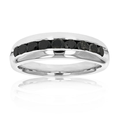 Black Diamond Channel Wedding Band