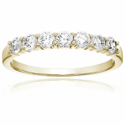 7 Stone Diamond Wedding Band