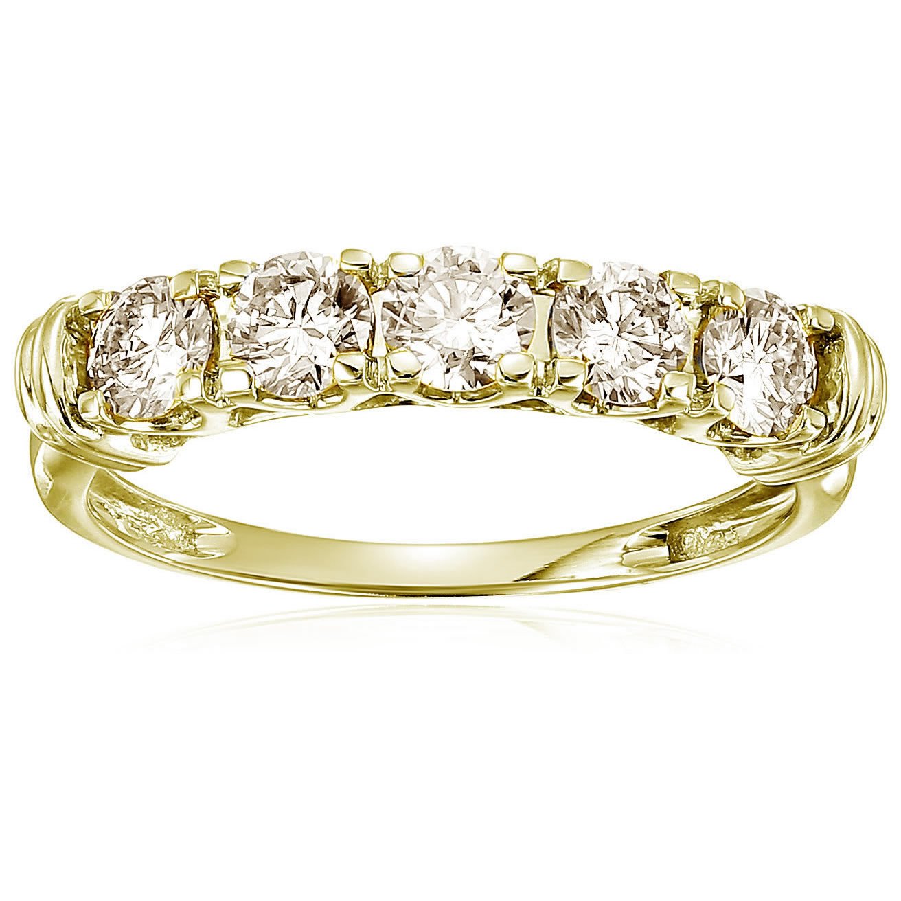 5 Stone Diamond Engagement Ring in 14k Gold