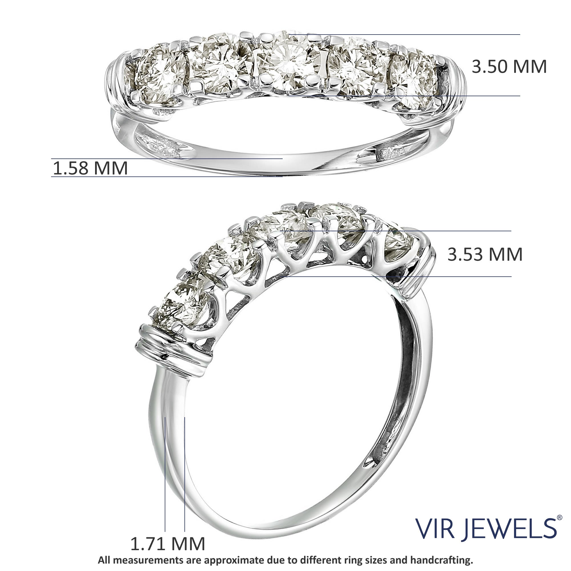 5 Stone Prong set Diamond Band