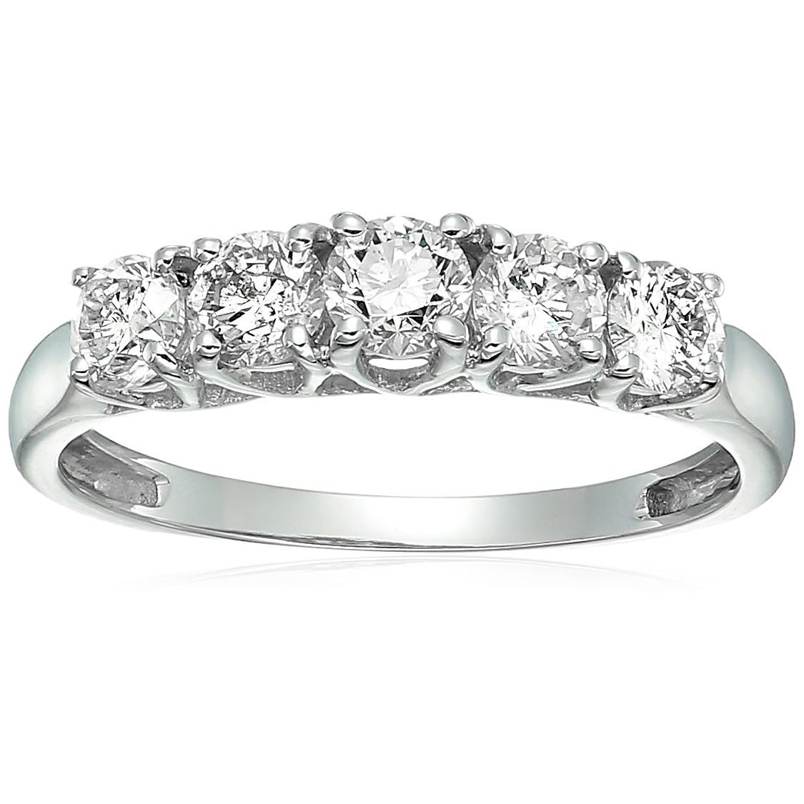 5 Stone Prong Diamond Band