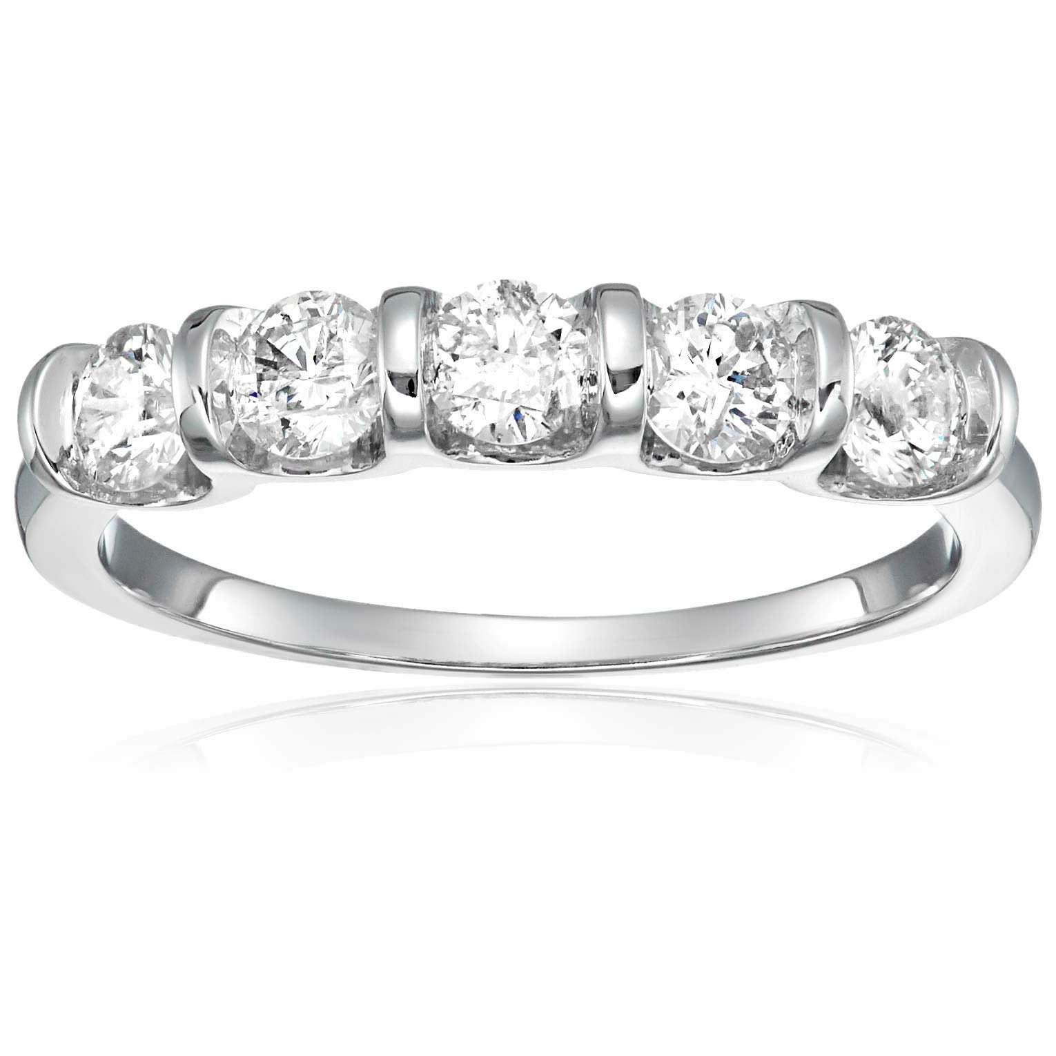 Five Diamond Section Engagement Ring