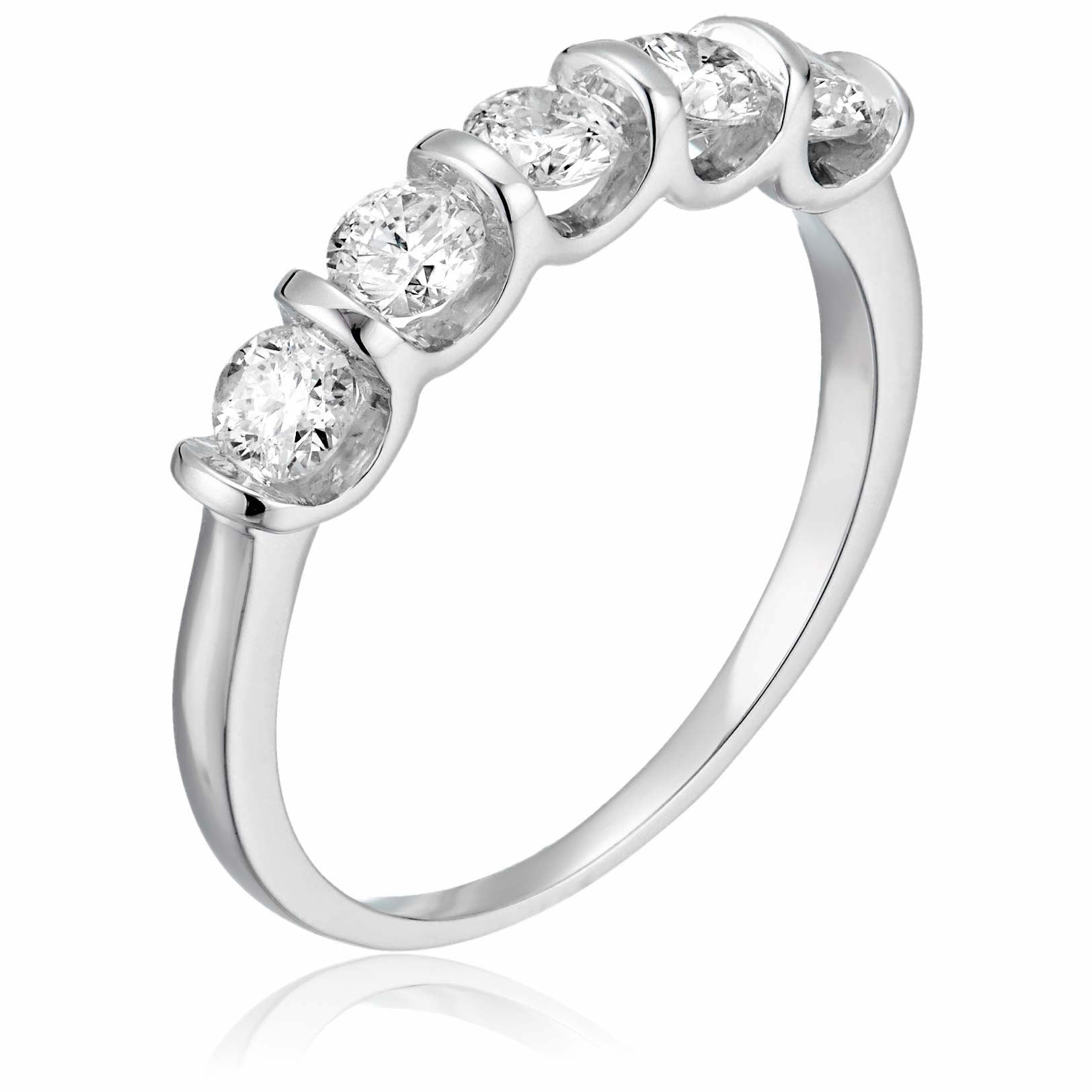 Five Diamond Section Engagement Ring