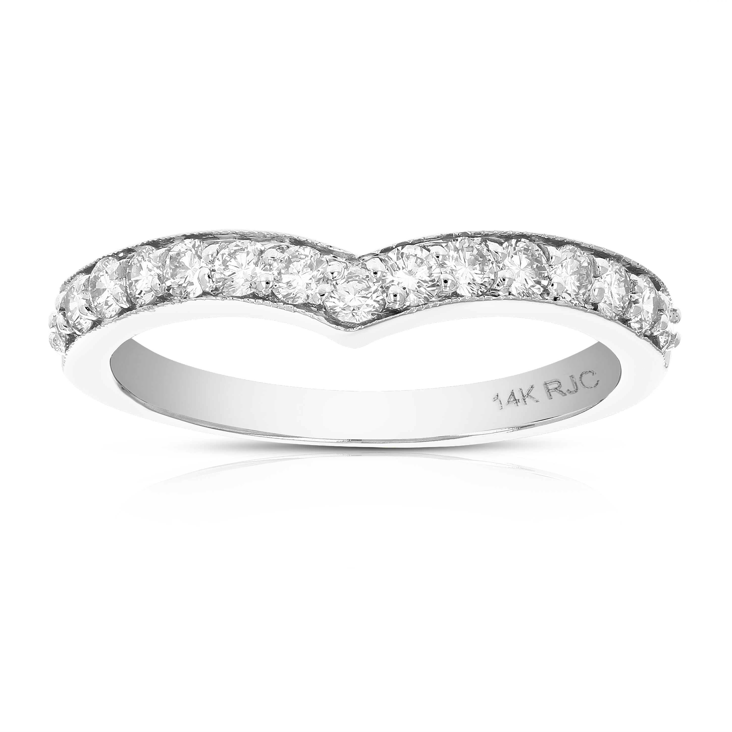 Chevron Milgrain Diamond Band