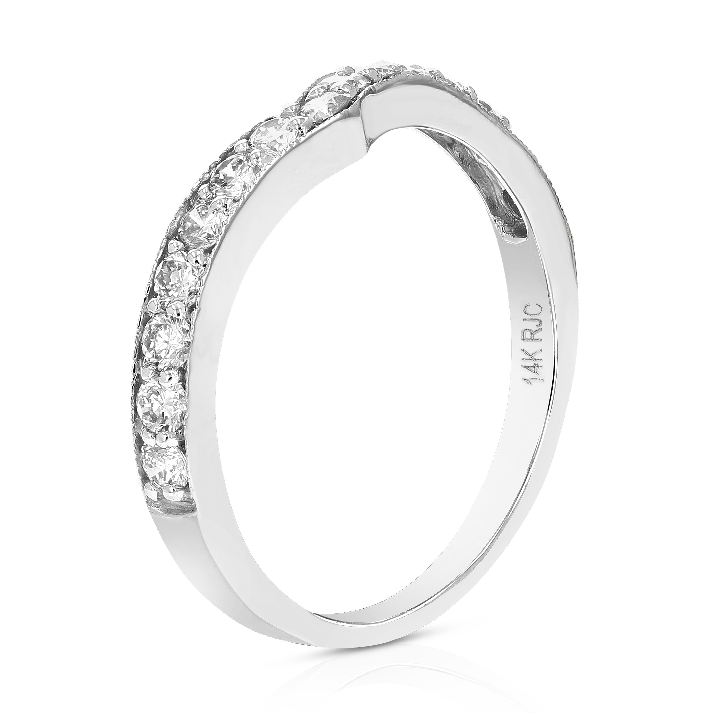 Chevron Milgrain Diamond Band