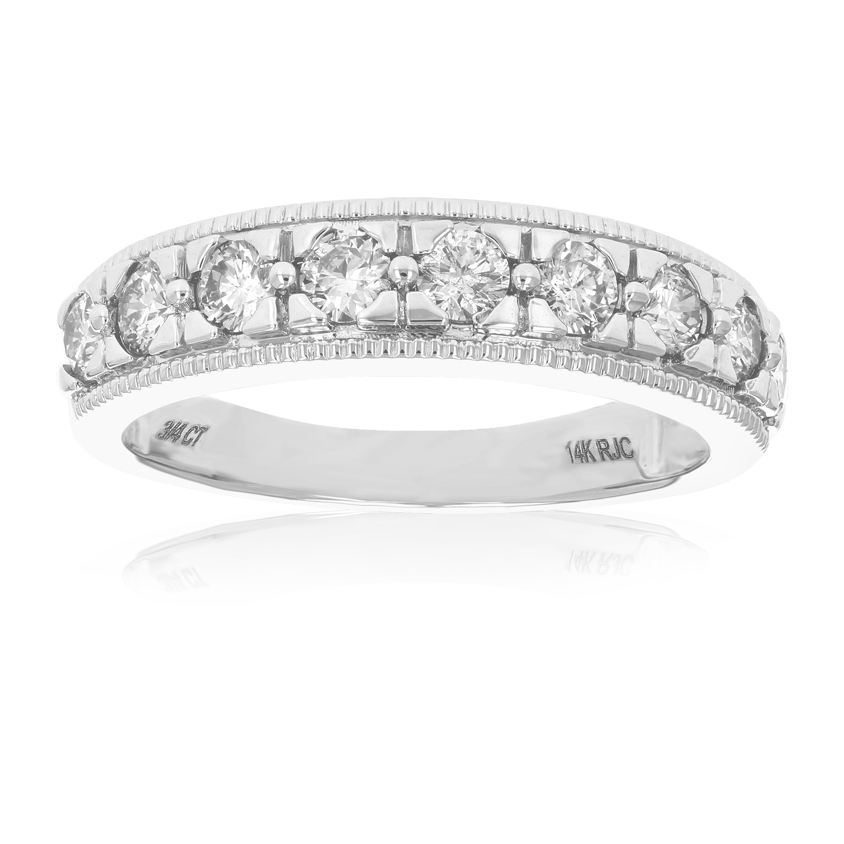 Milgrain Diamond Wedding Band