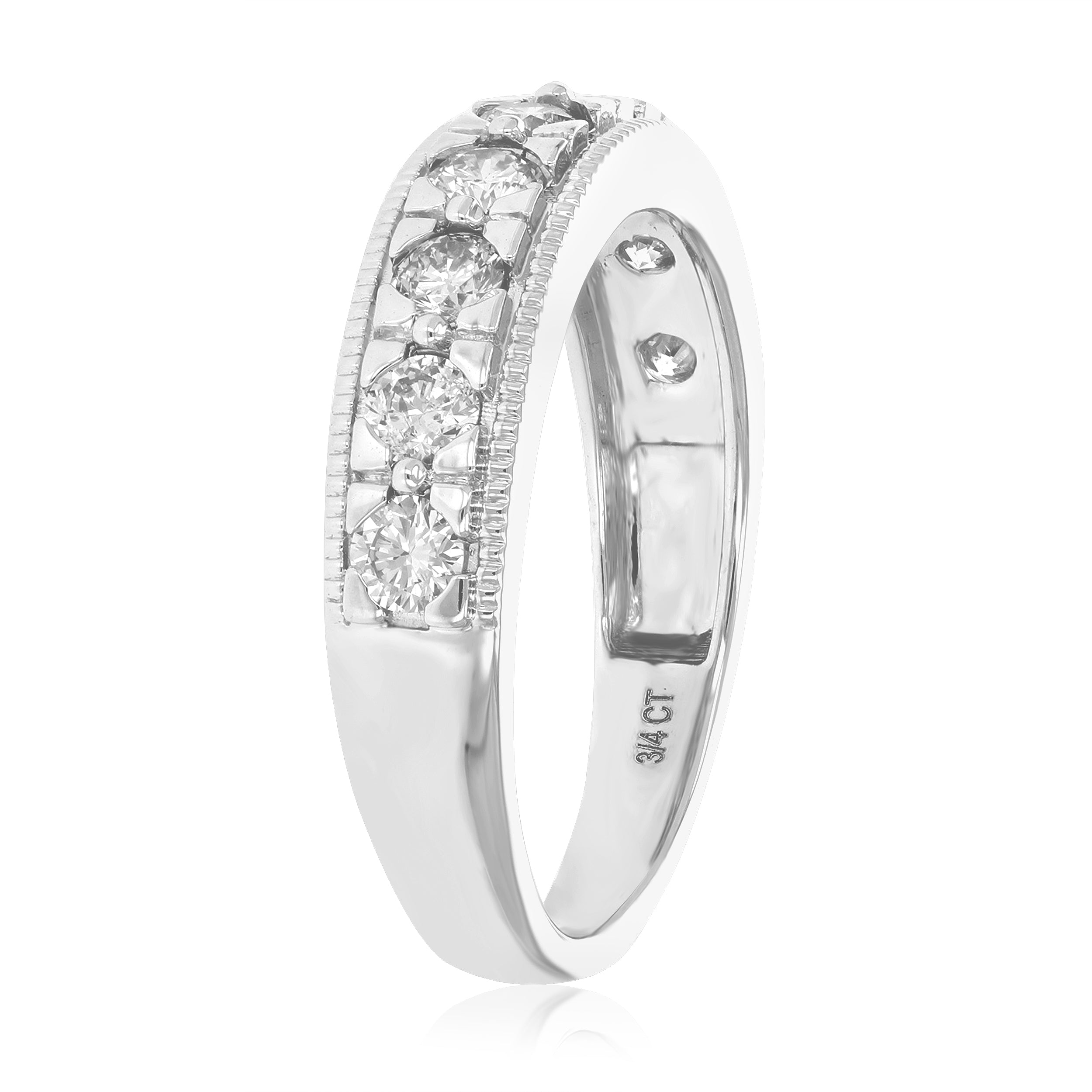 Milgrain Diamond Wedding Band