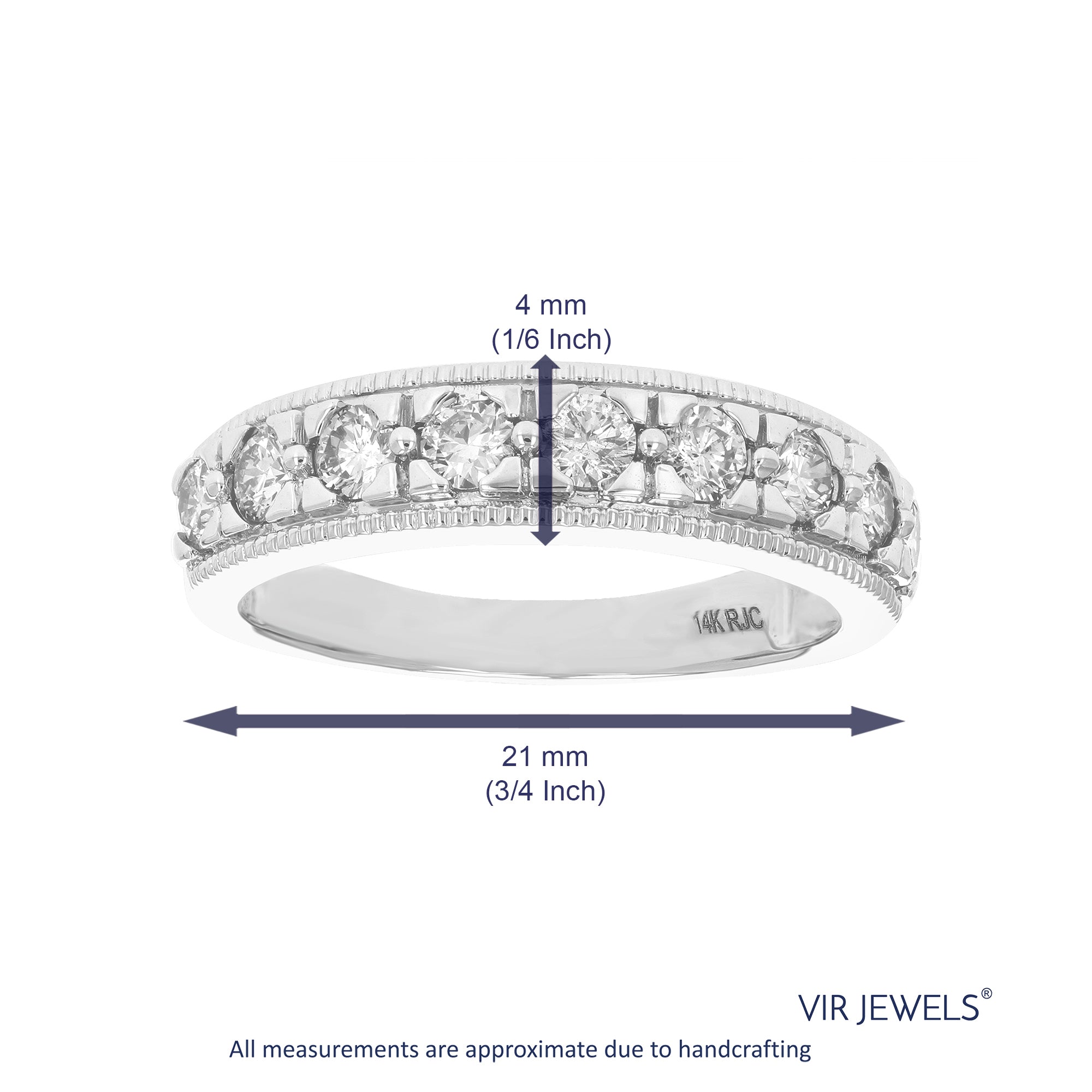 Milgrain Diamond Wedding Band