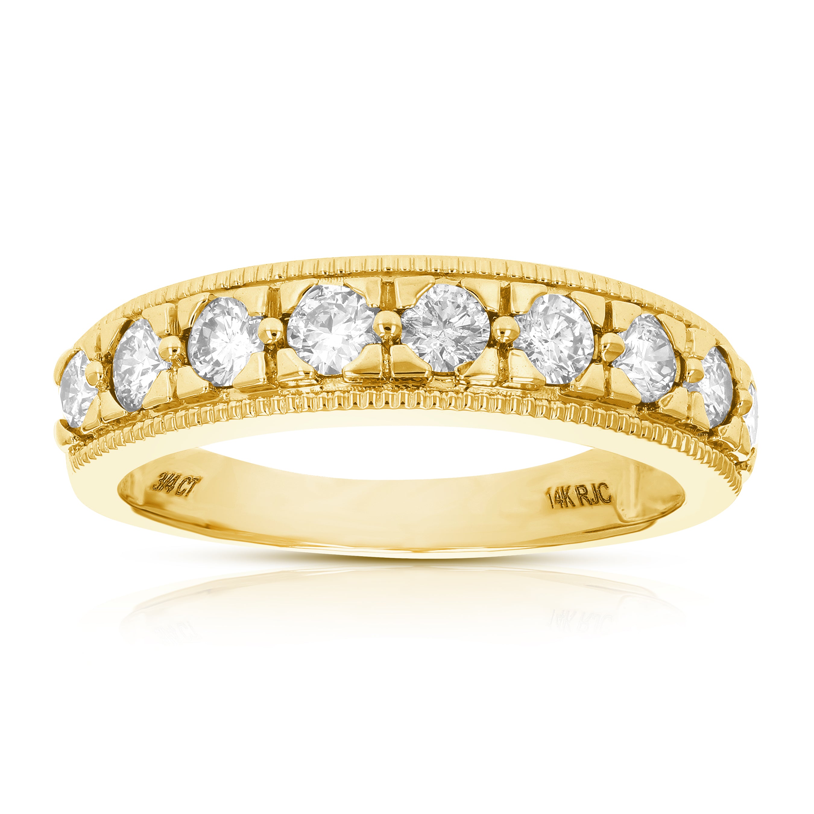 Milgrain Diamond Wedding Band