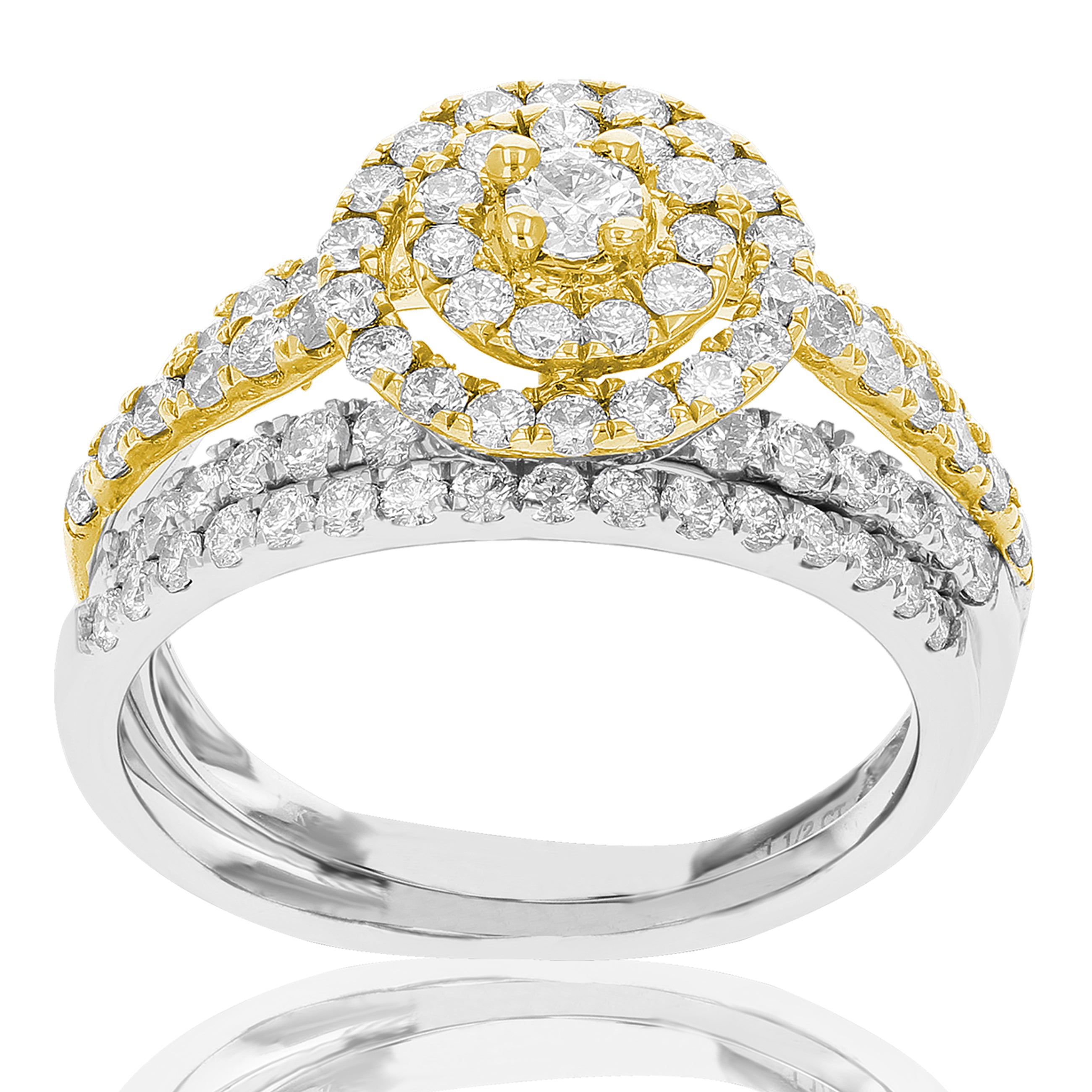 Prong Diamond Two Tone Bridal Set