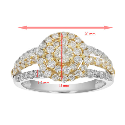 Prong Diamond Two Tone Rings Set