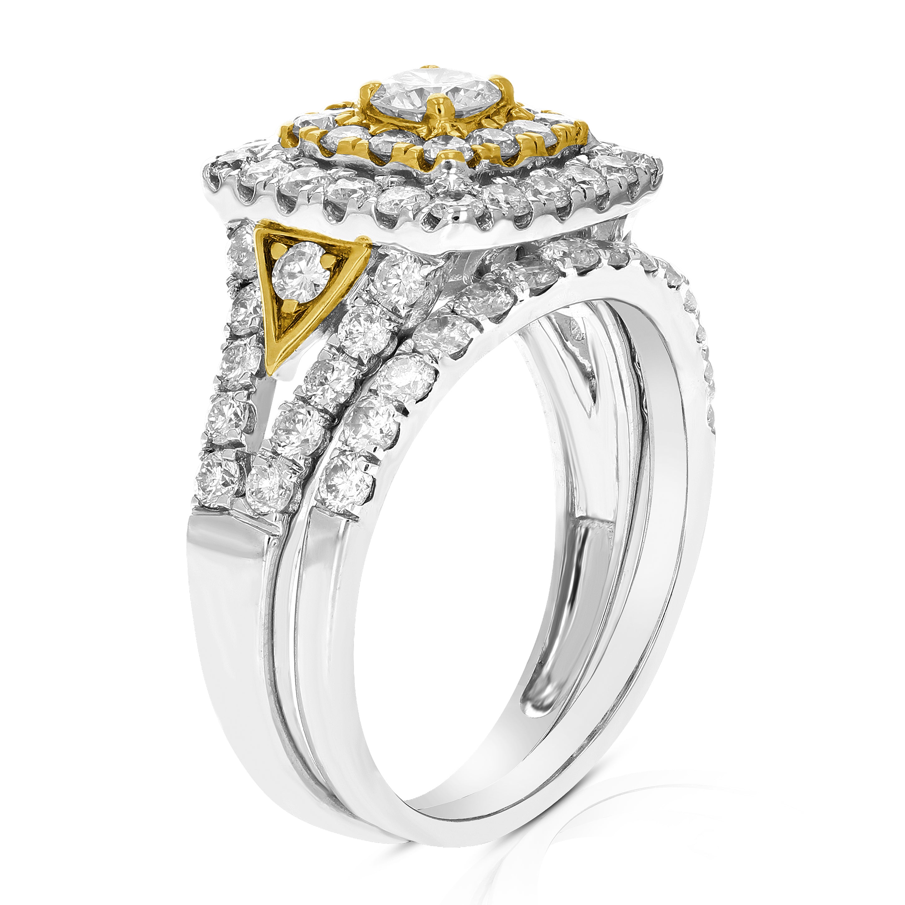 Two tone Diamond Engagement Bridal Ring