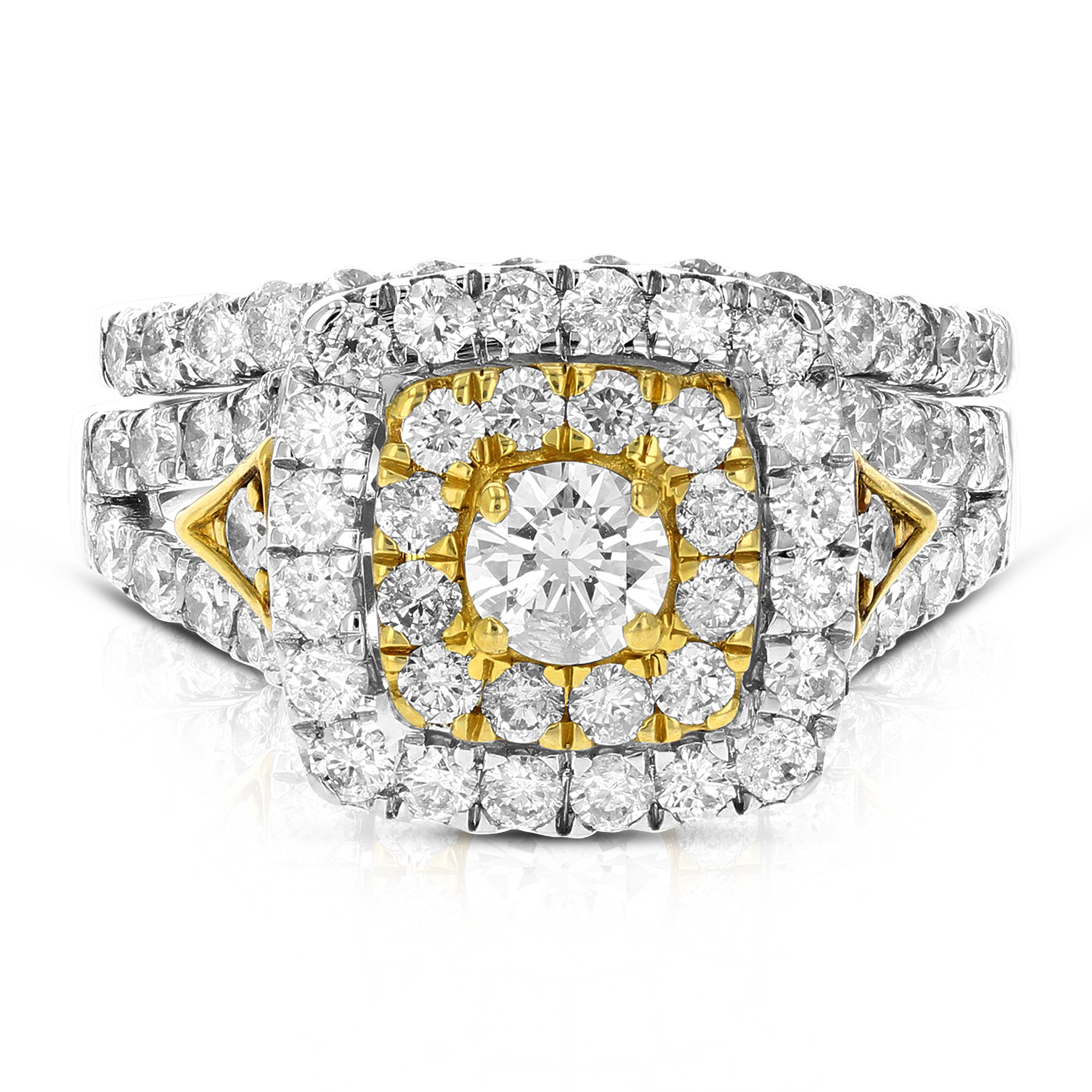 Two tone Diamond Engagement Bridal Ring