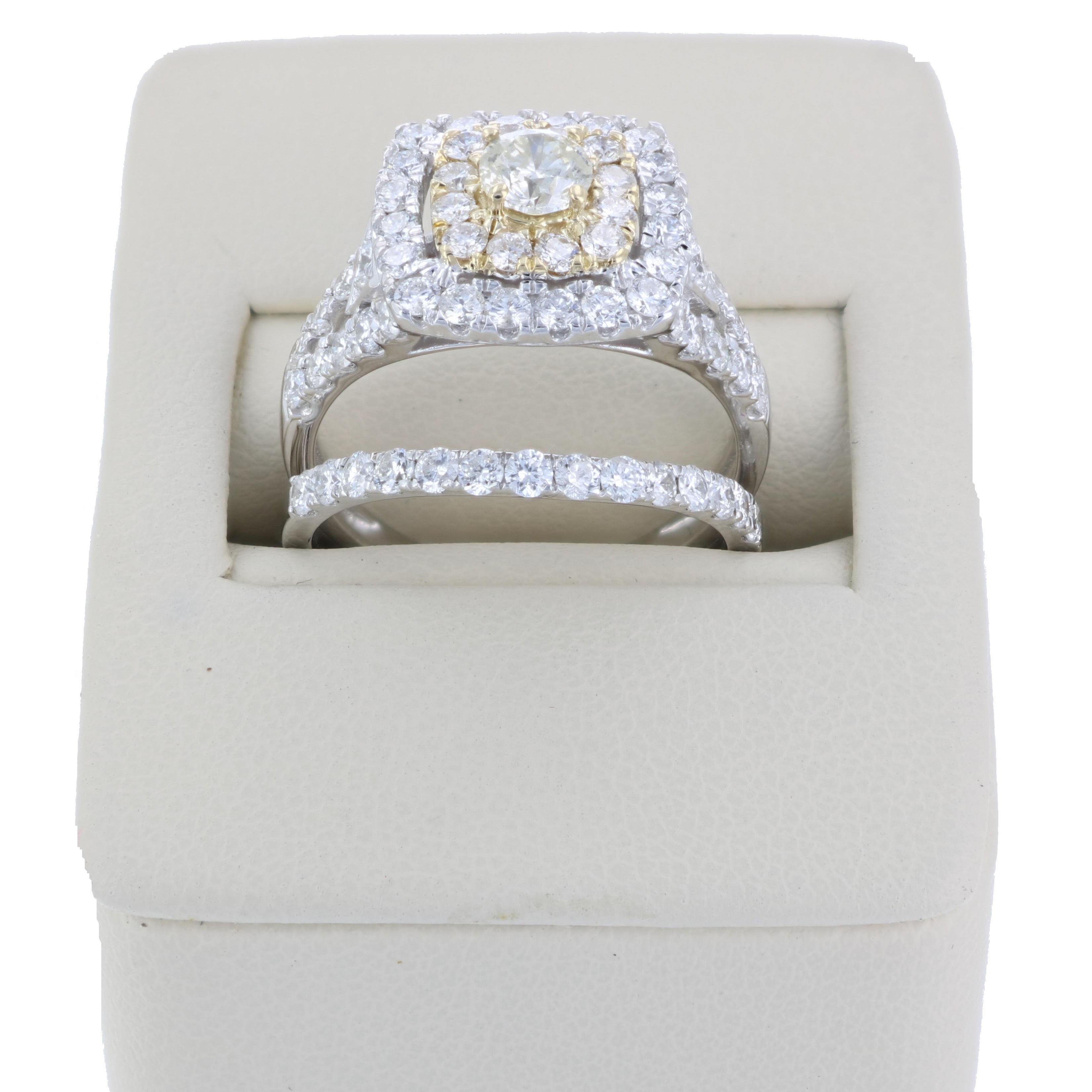 Two tone Diamond Engagement Bridal Ring