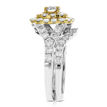 Cushion Diamond Split Shank Bridal Set