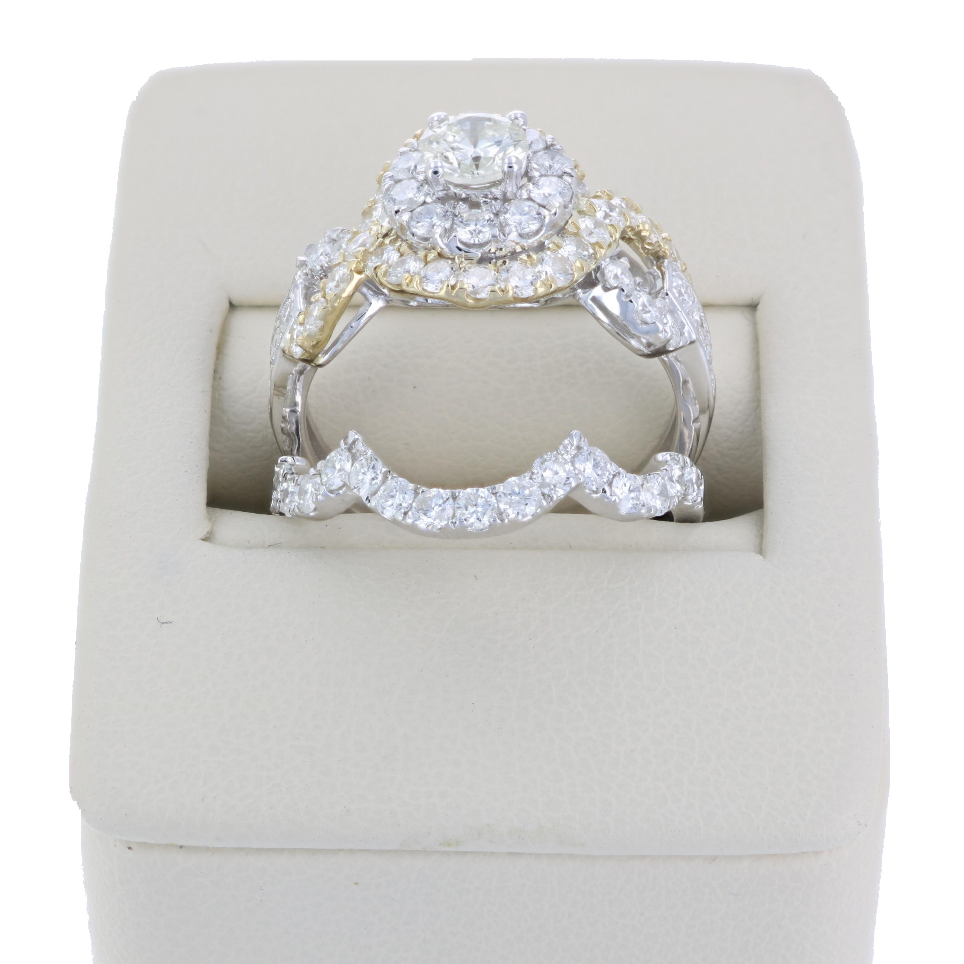 Two-tone Diamond Bridal Ring Set